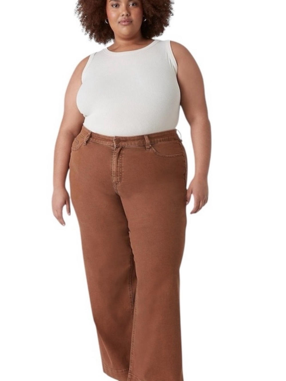 Lane Bryant Chestnut Wide-Leg High-Rise Jeans